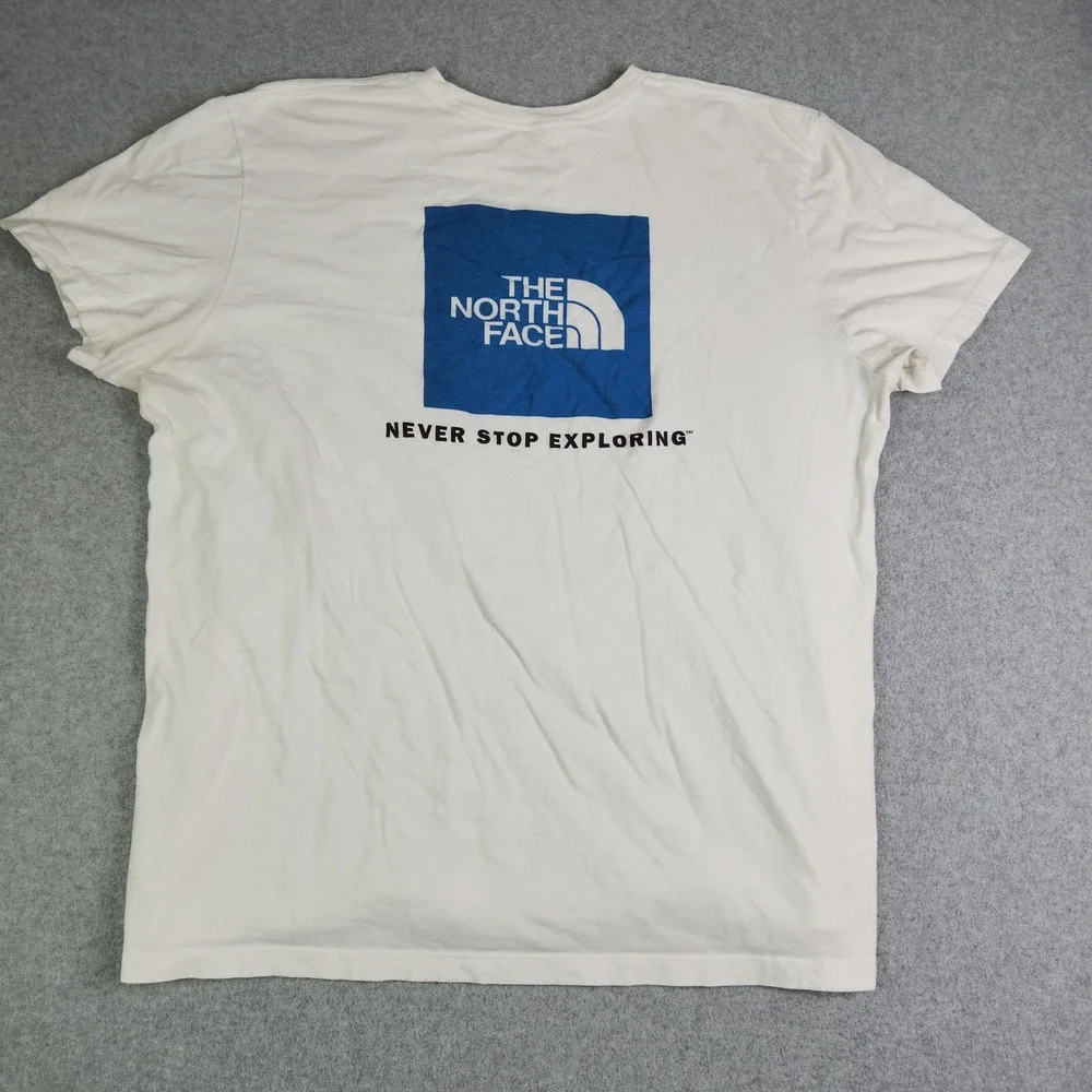 The North Face Never Stop Exploring T-Shirt Mens 2XL White Graphic Print Cotton‎